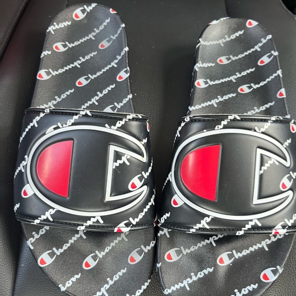 Champion black slides size 9M. Hardly worn. EUC - Picture 1 of 3